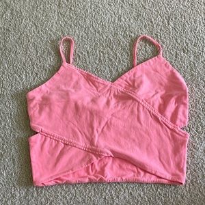 Pink cut out crop top